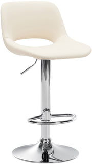 Barkruk Camden kunstleer creme,Metaal in chroomoptiek creme