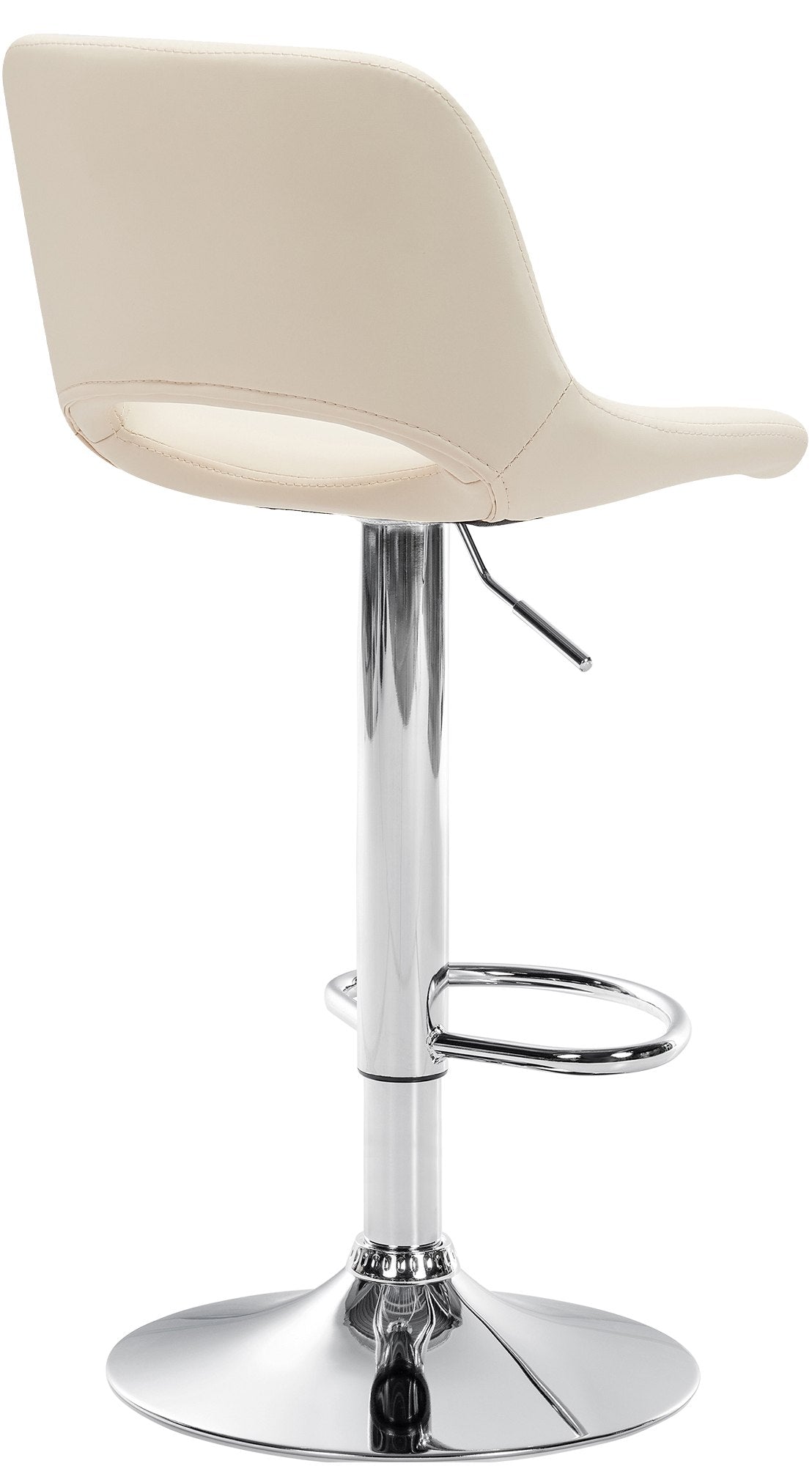 Barkruk Camden kunstleer creme,Metaal in chroomoptiek creme