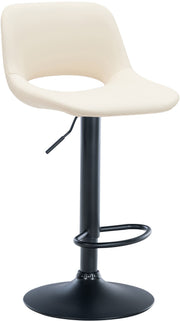 Barkruk Camden kunstleer creme,Metaal mat zwart creme