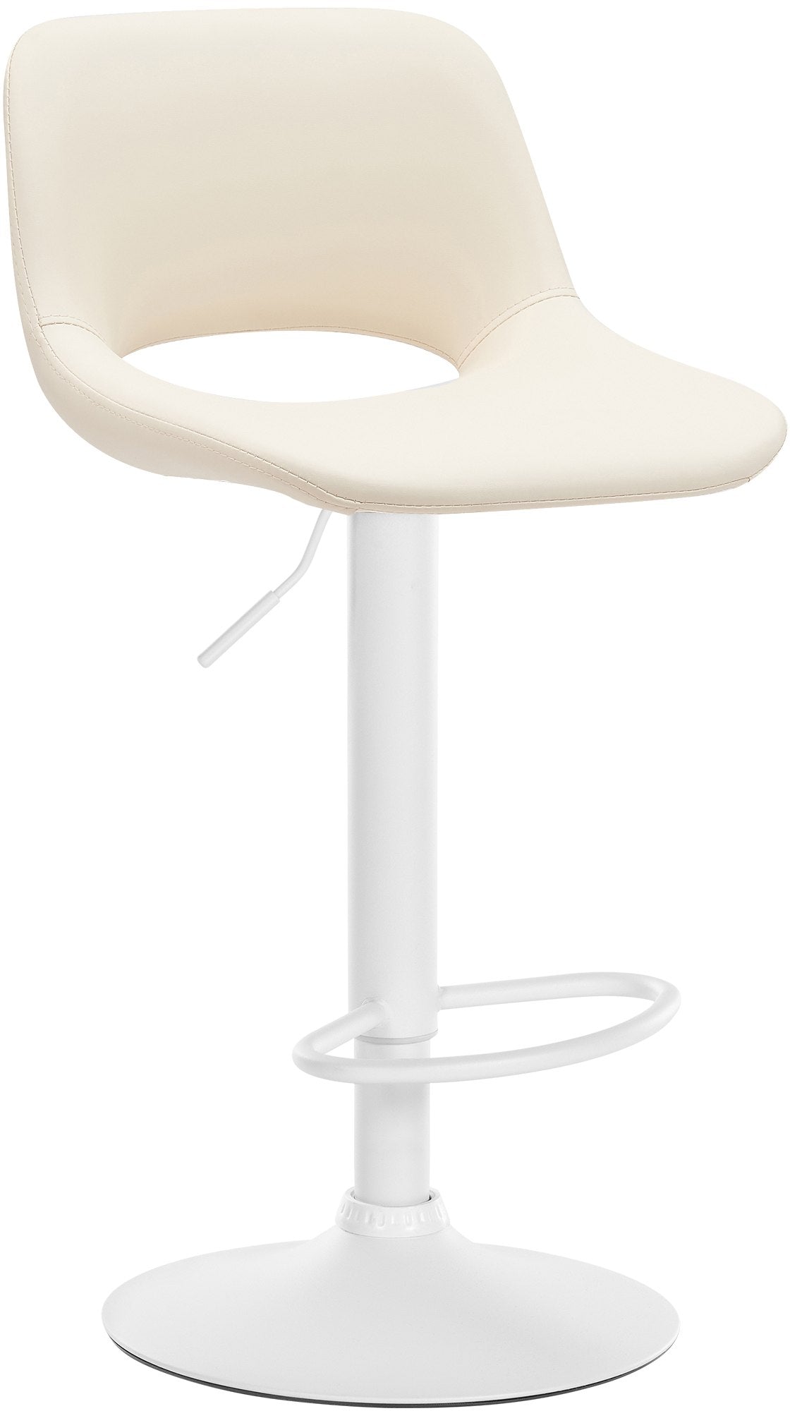 Barkruk Camden kunstleer creme,Metaal mat wit creme