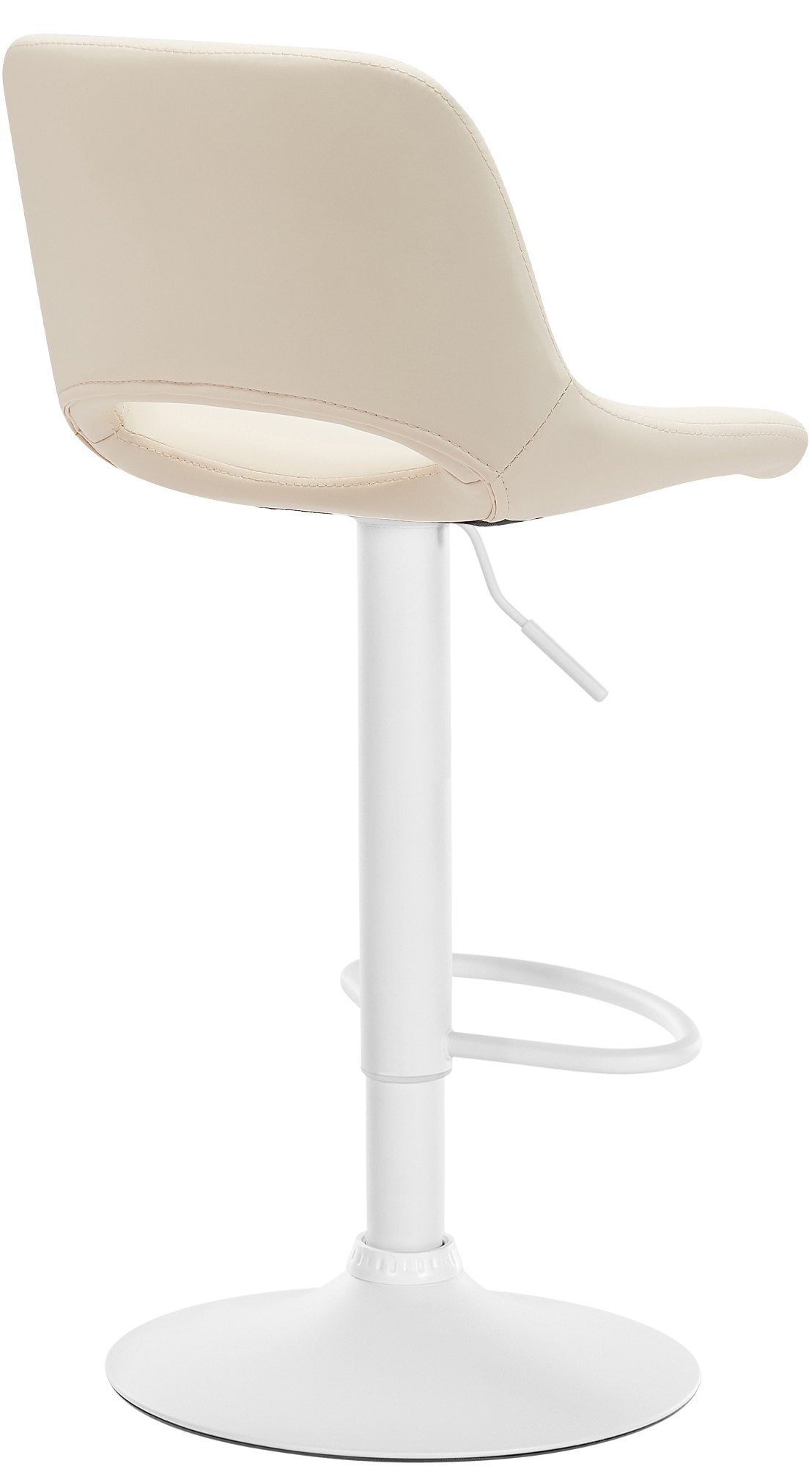 Barkruk Camden kunstleer creme,Metaal mat wit creme