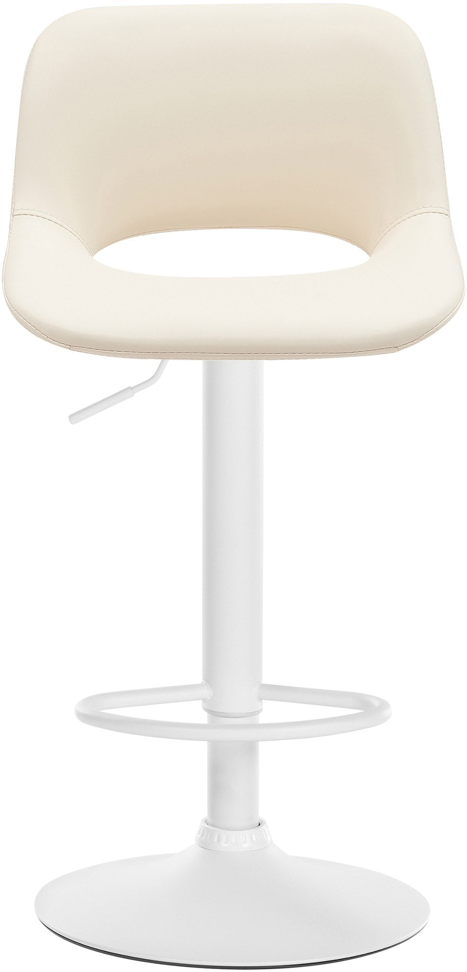 Barkruk Camden kunstleer creme,Metaal mat wit creme
