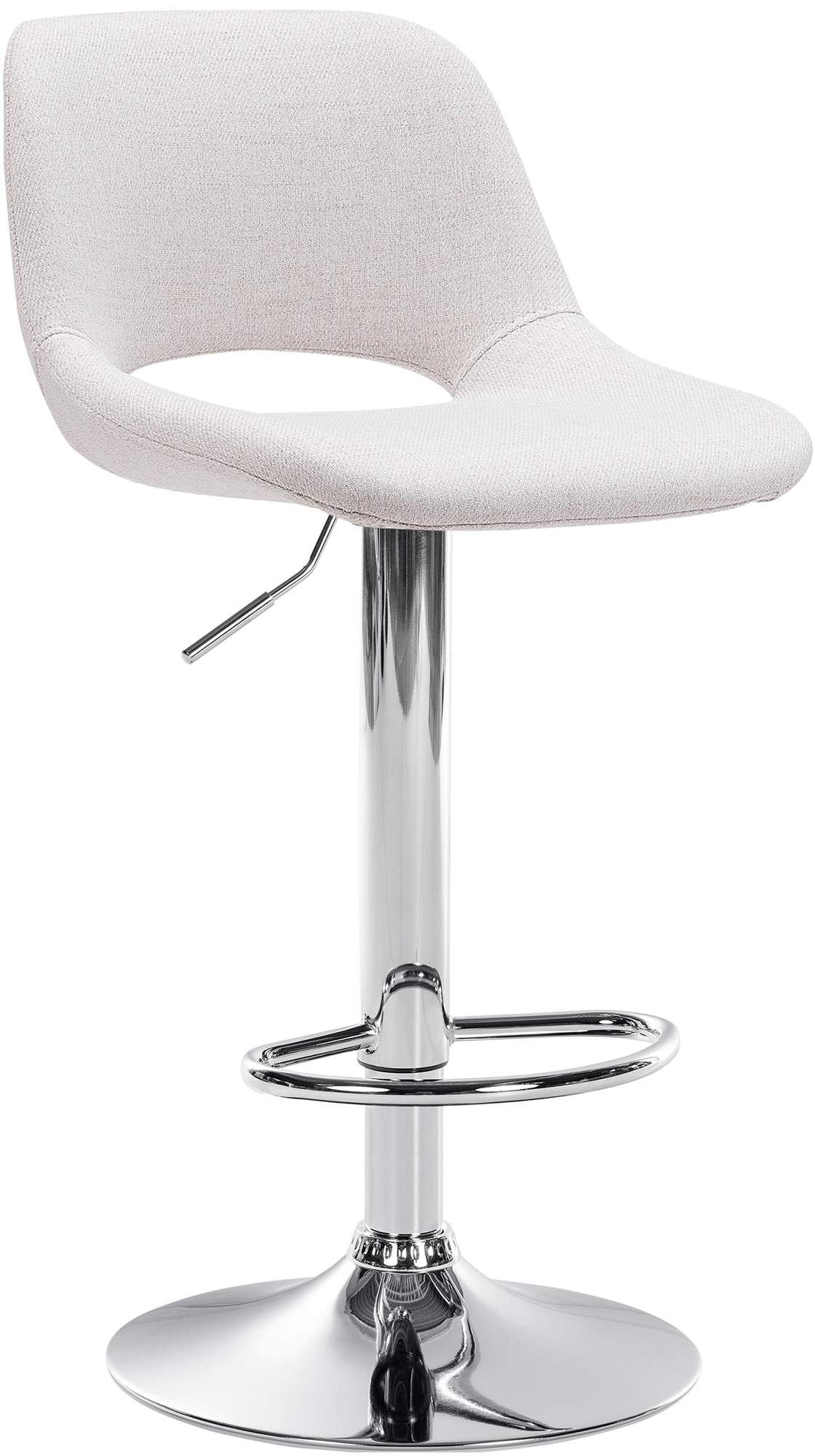 Barkruk Camden Stof creme,Metaal in chroomoptiek creme