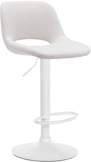 Barkruk Camden Stof creme,Metaal mat wit creme