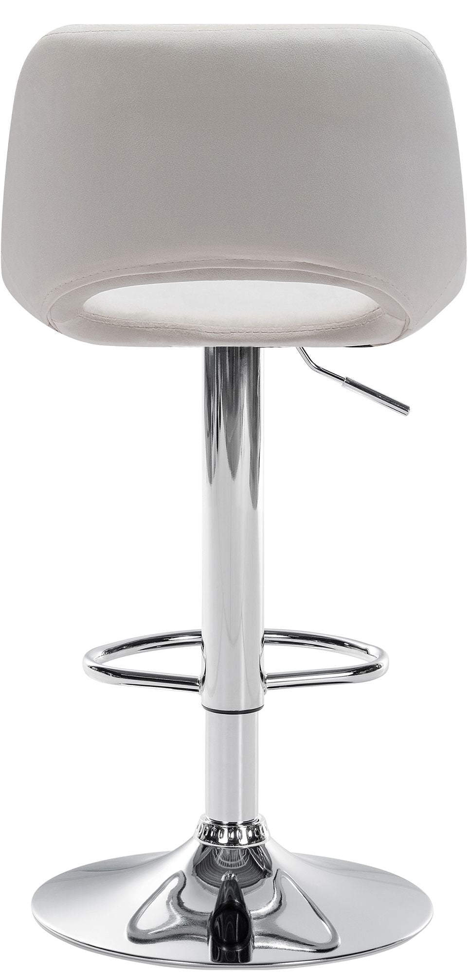 Barkruk Camden fluweel creme,Metaal in chroomoptiek creme