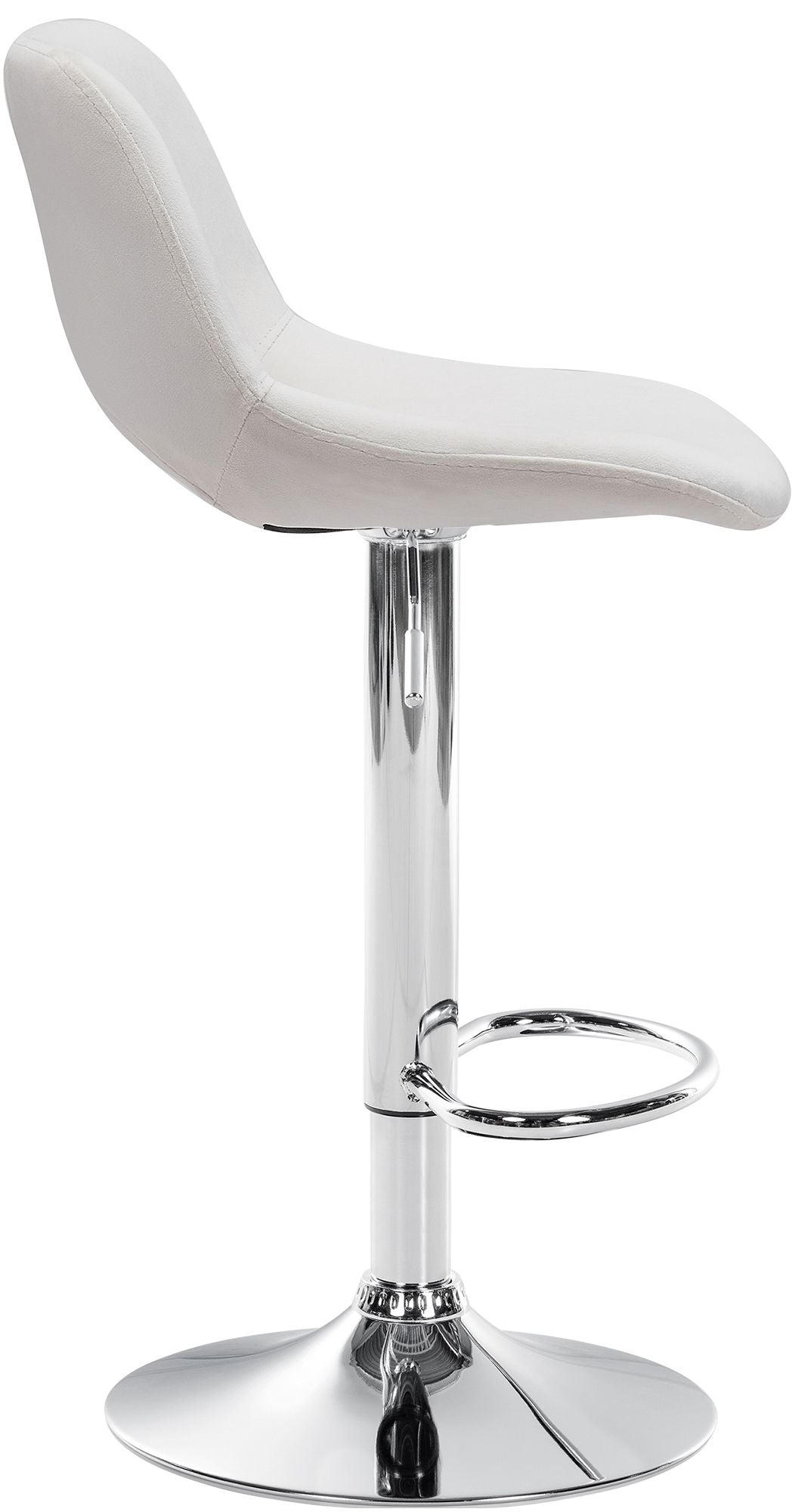 Barkruk Camden fluweel creme,Metaal in chroomoptiek creme