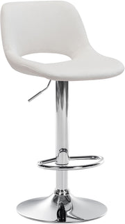 Barkruk Camden fluweel creme,Metaal in chroomoptiek creme