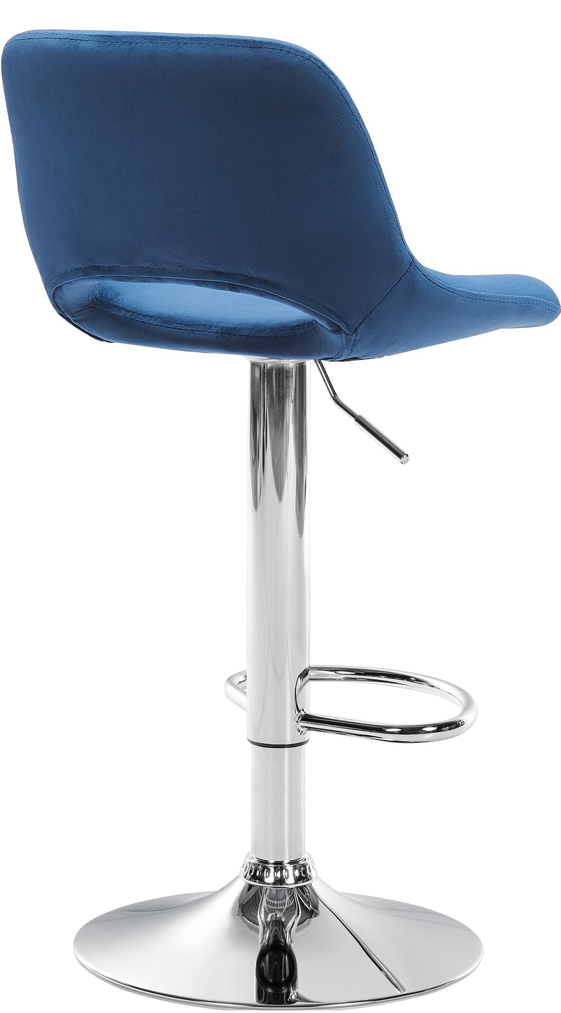 Barkruk Camden fluweel blauw,Metaal in chroomoptiek blau