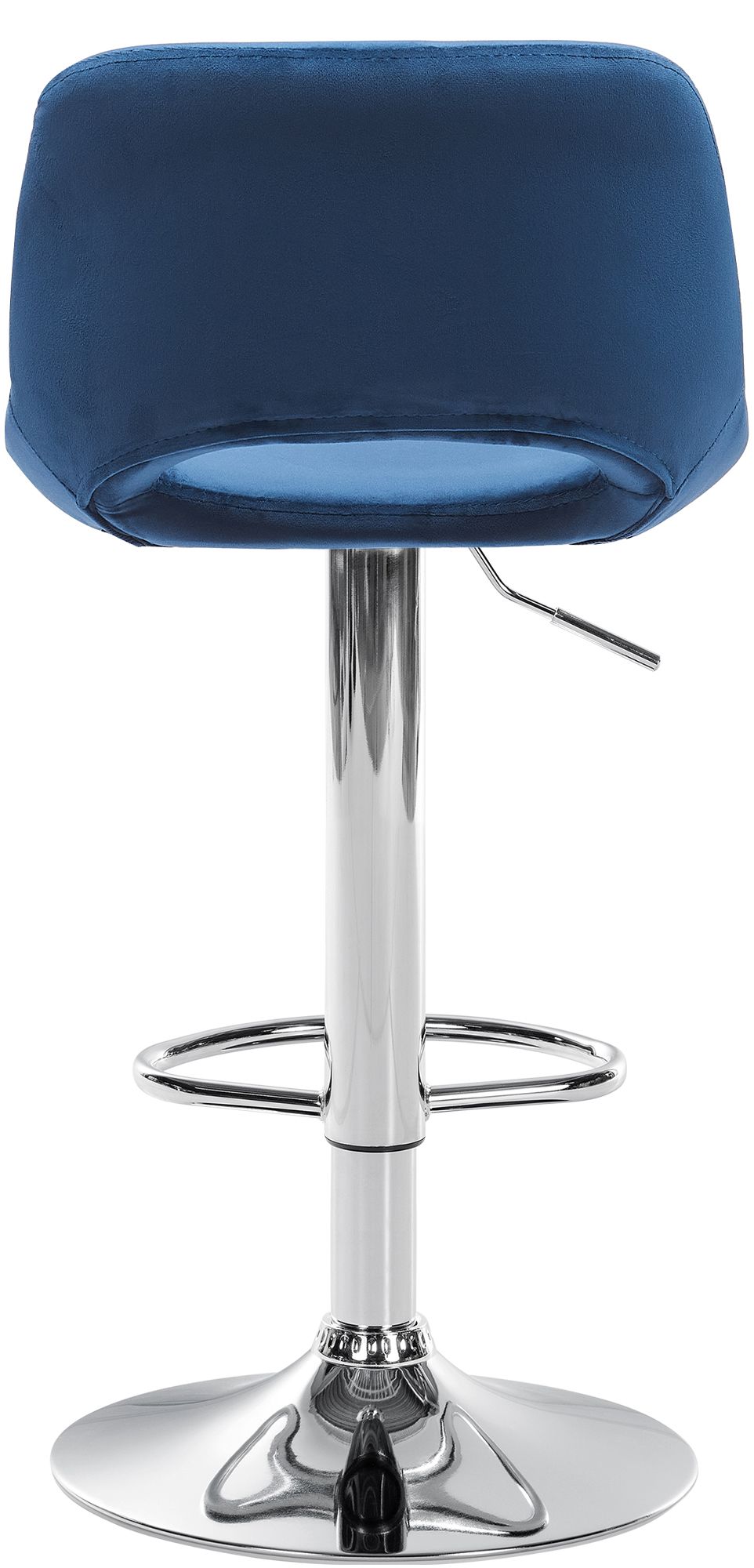 Barkruk Camden fluweel blauw,Metaal in chroomoptiek blau