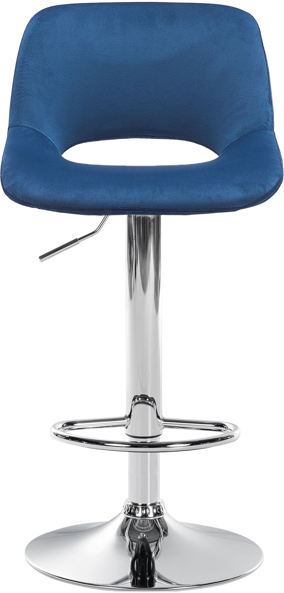 Barkruk Camden fluweel blauw,Metaal in chroomoptiek blau