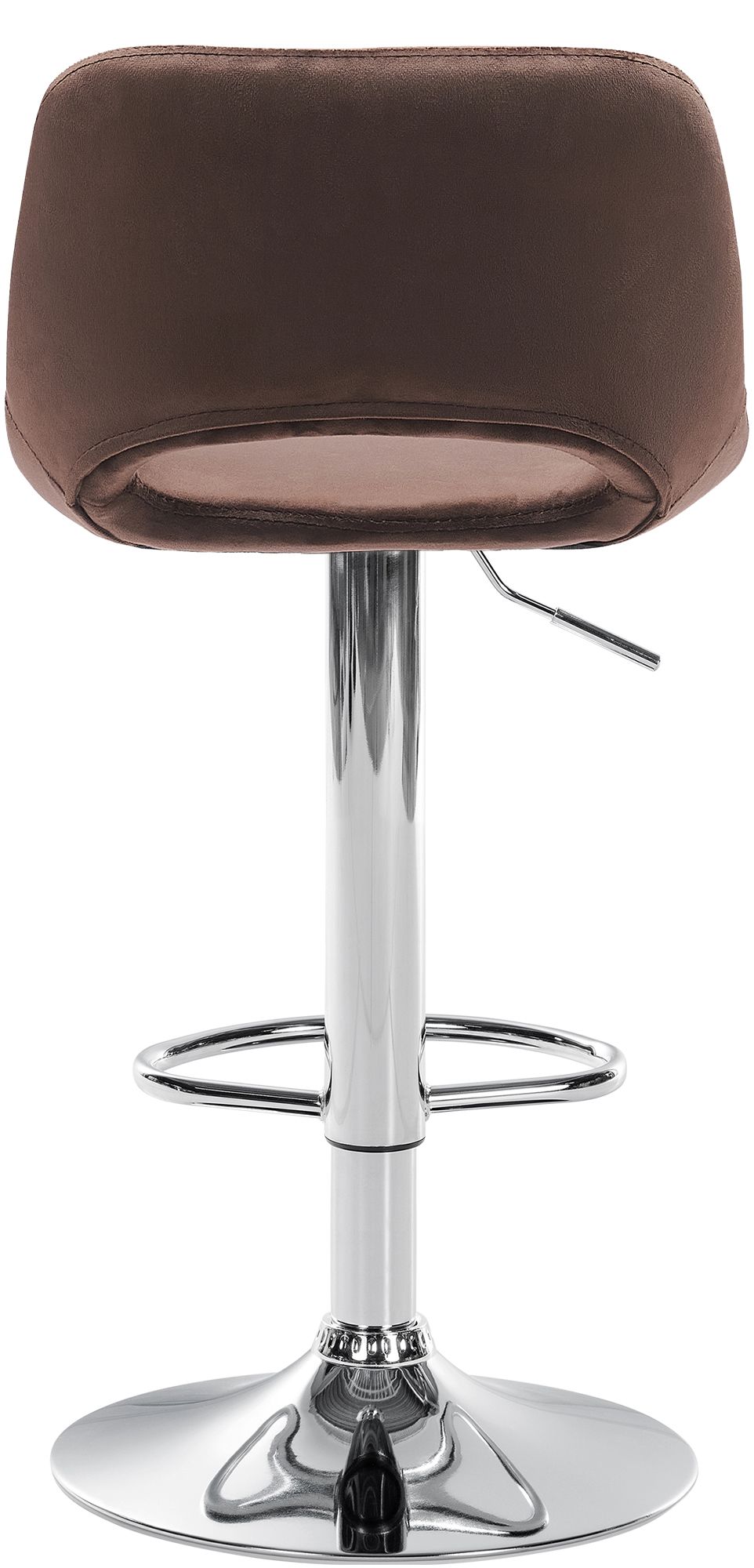 Barkruk Camden fluweel bruin,Metaal in chroomoptiek braun