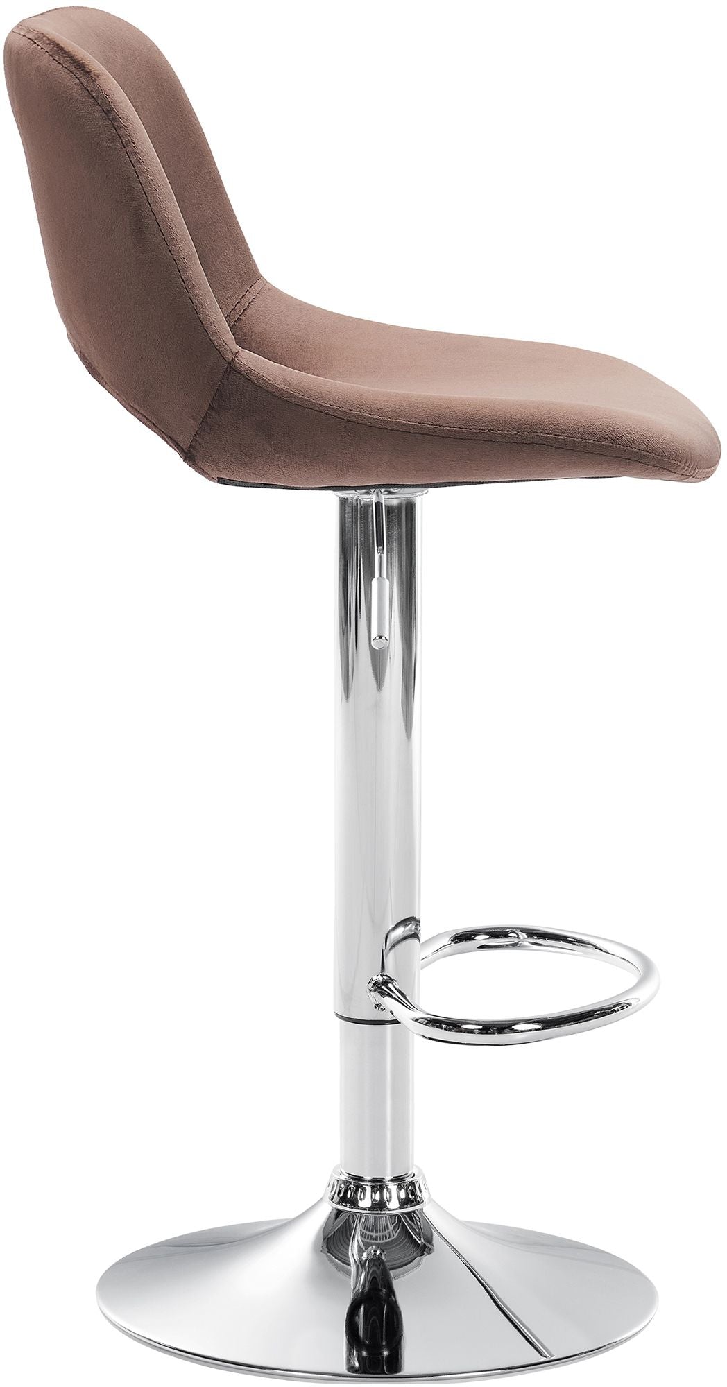 Barkruk Camden fluweel bruin,Metaal in chroomoptiek braun