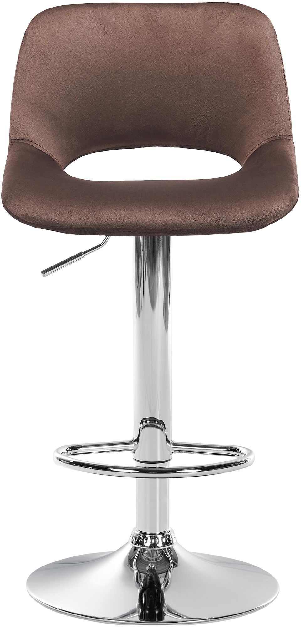 Barkruk Camden fluweel bruin,Metaal in chroomoptiek braun
