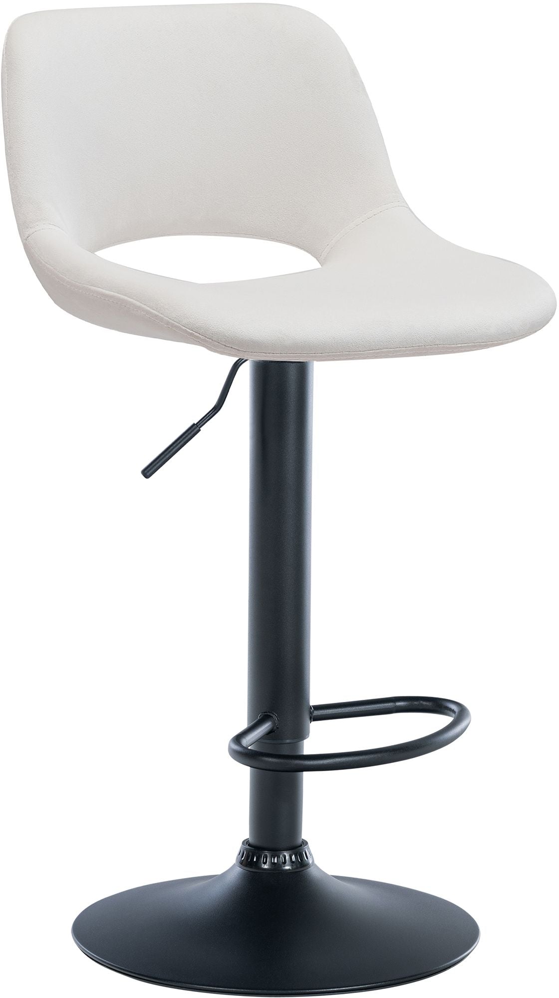 Barkruk Camden fluweel creme,Metaal mat zwart creme