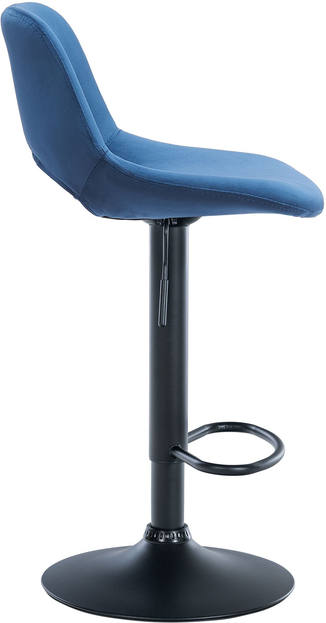 Barkruk Camden fluweel blauw,Metaal mat zwart blau