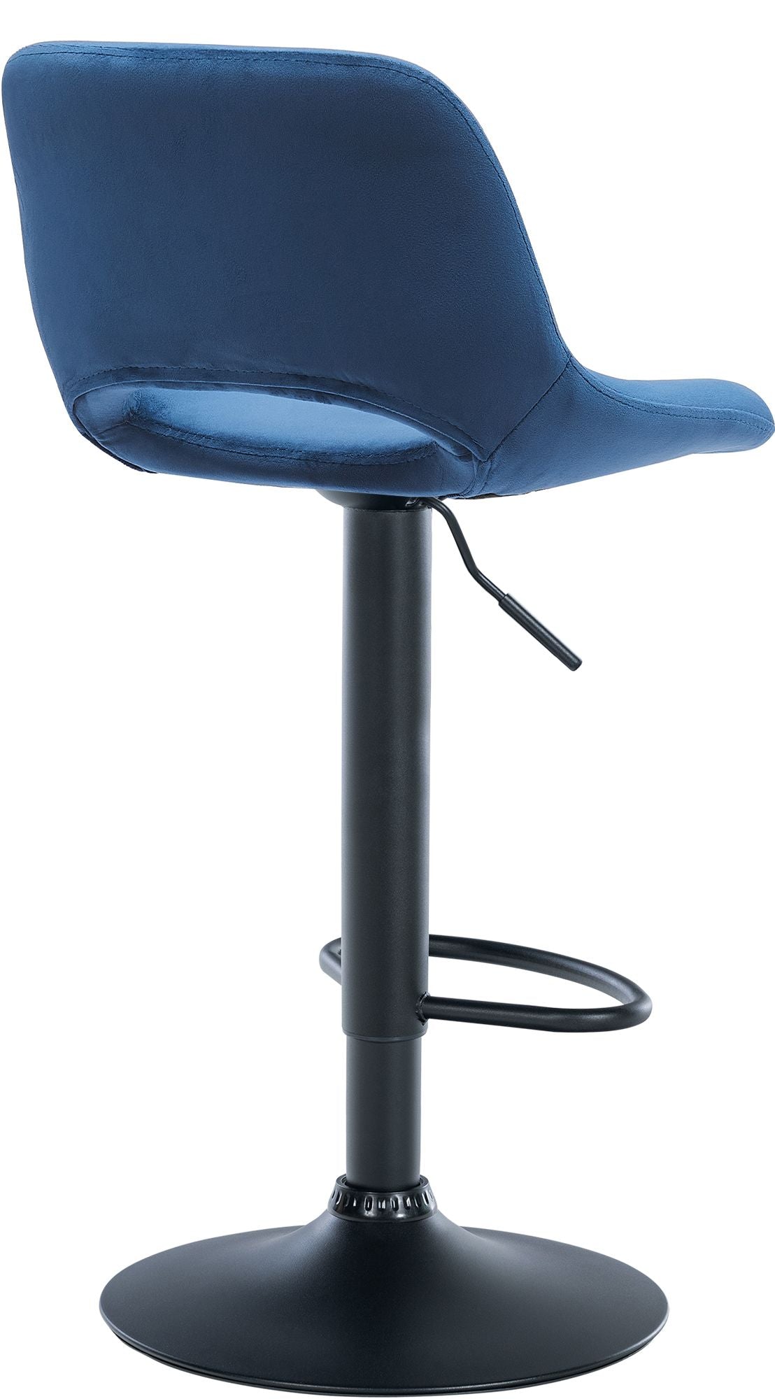 Barkruk Camden fluweel blauw,Metaal mat zwart blau