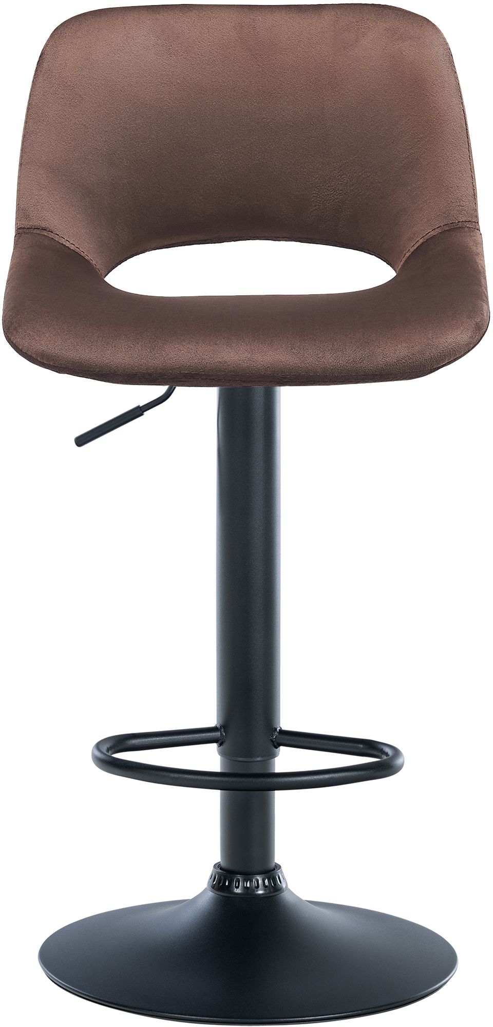Barkruk Camden fluweel bruin,Metaal mat zwart braun