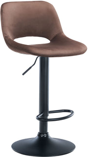 Barkruk Camden fluweel bruin,Metaal mat zwart braun