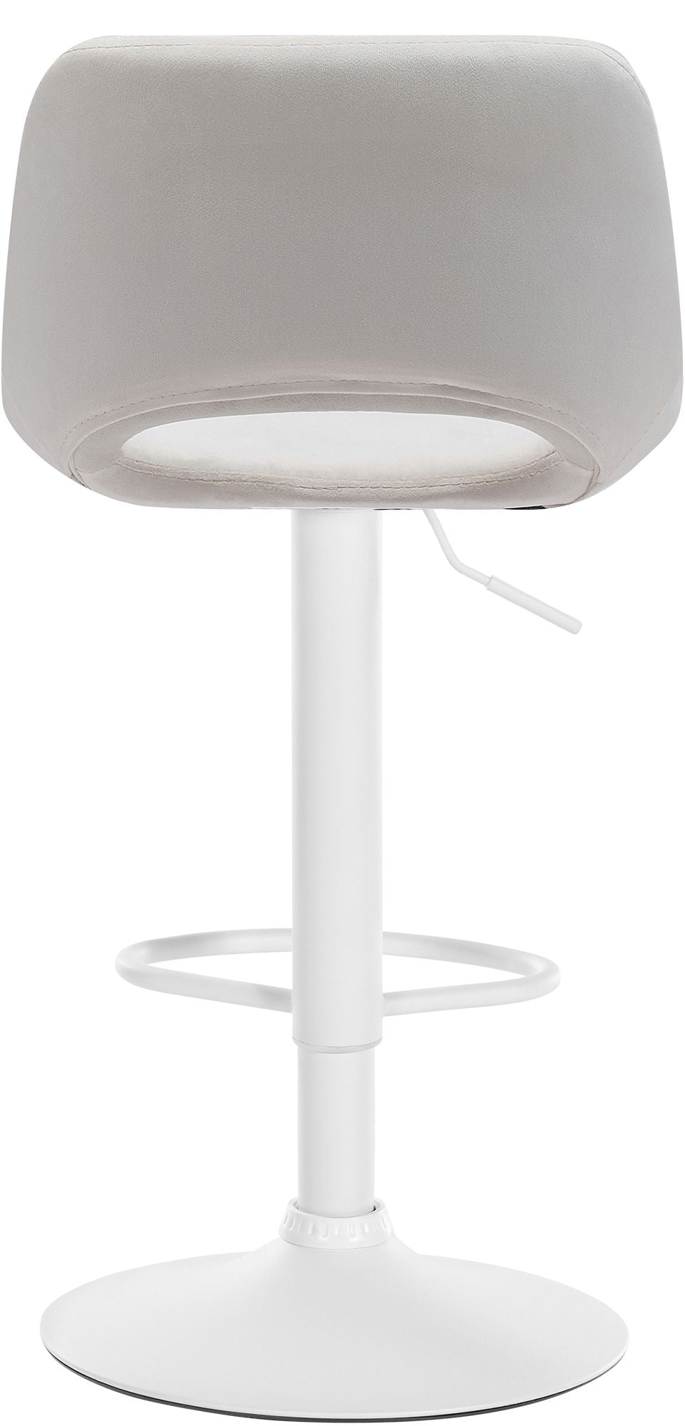 Barkruk Camden fluweel creme,Metaal mat wit creme