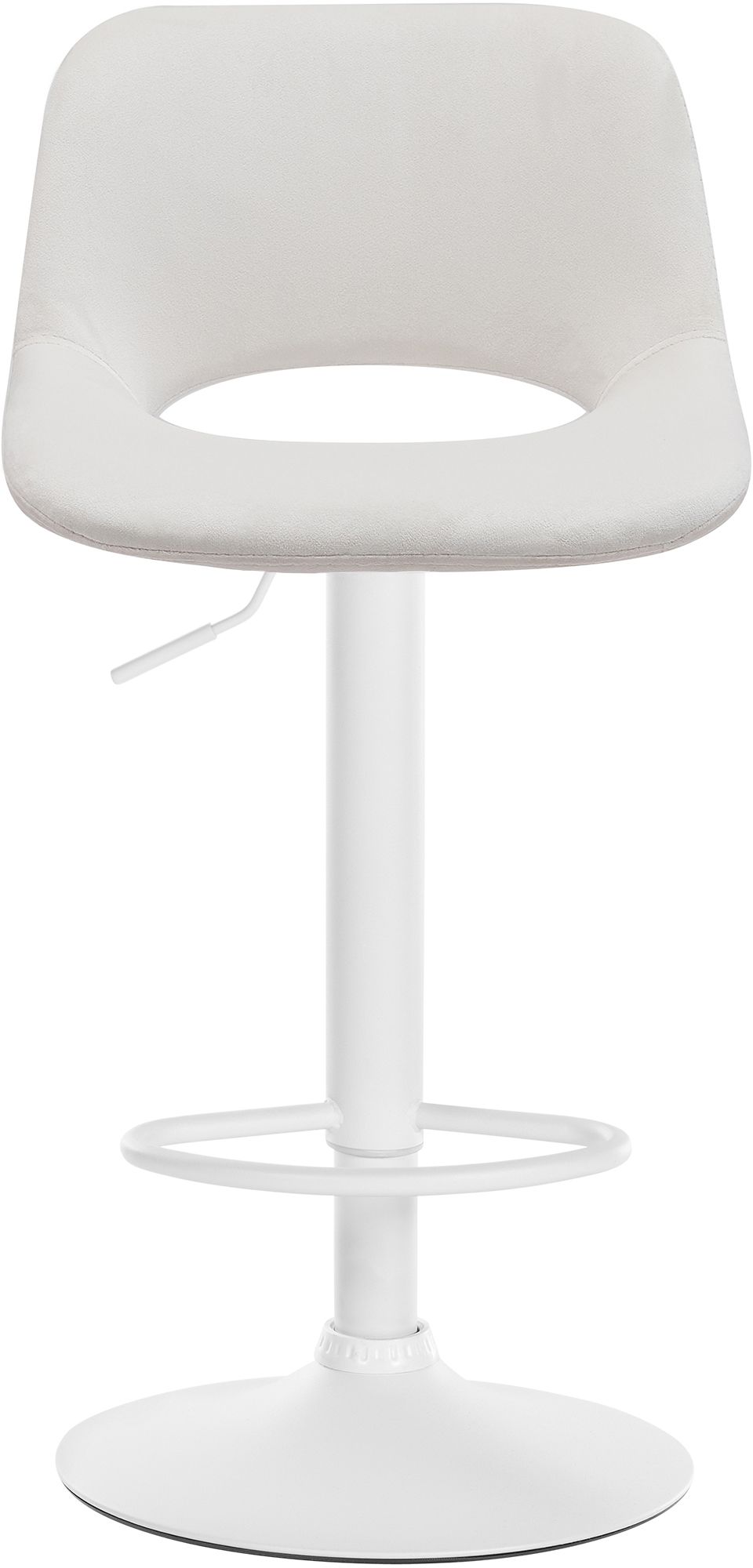 Barkruk Camden fluweel creme,Metaal mat wit creme