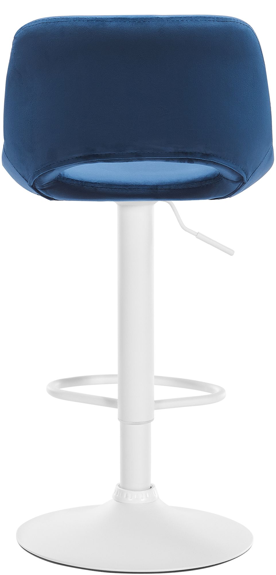 Barkruk Camden fluweel blauw,Metaal mat wit blau