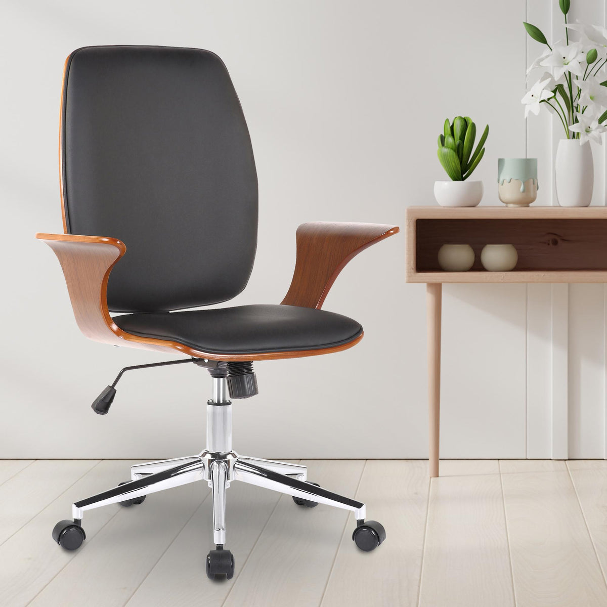 Bureaustoel Burbank walnoot/zwart,Kunstleer walnuss/schwarz