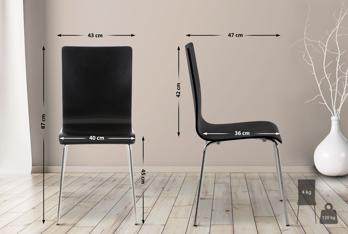 Set van 4 Pepe bezoekersstoelen zwart schwarz