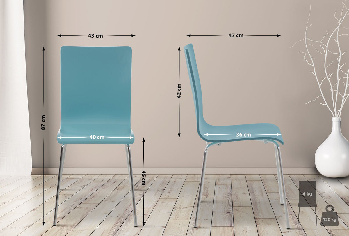 Set van 2 bezoekersstoel Pepe lichtblauw hellblau
