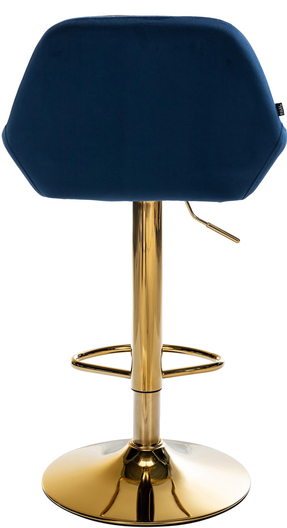 Barkruk Braga goud fluweel blauw blau