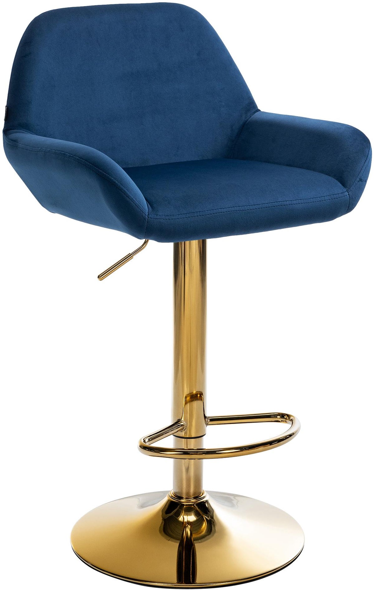 Barkruk Braga goud fluweel blauw blau