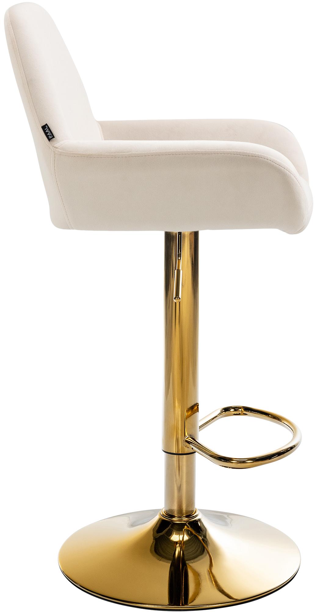Barkruk Braga goud fluweel creme creme