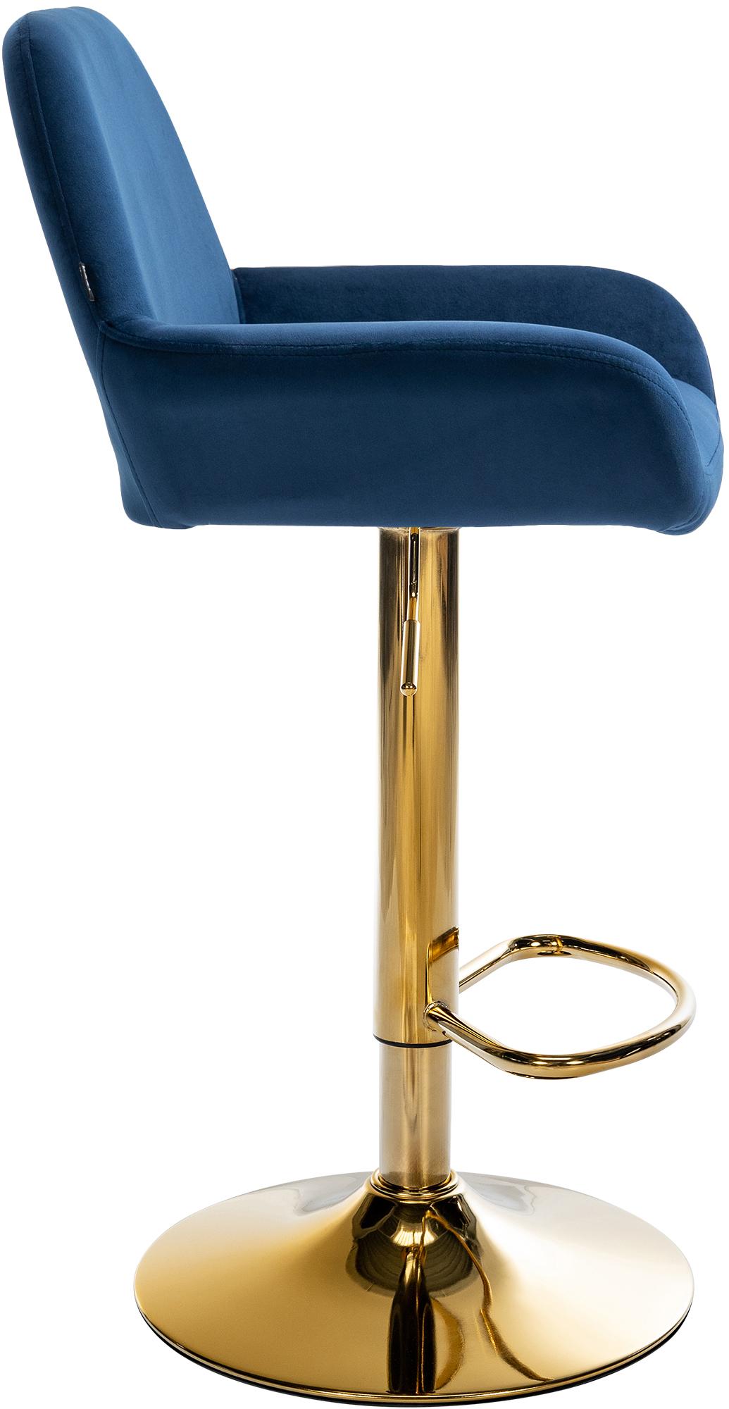 Set van 2 barkrukken Braga goud fluweel blauw blau