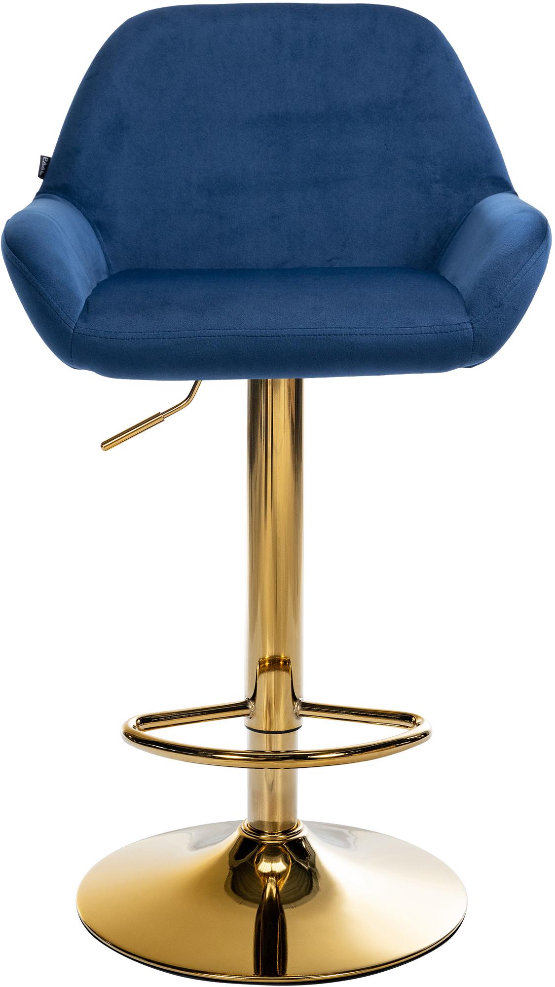 Set van 2 barkrukken Braga goud fluweel blauw blau