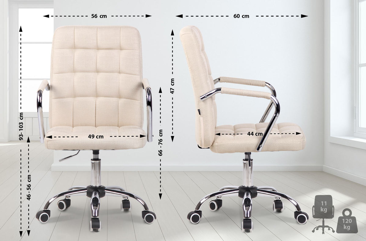 Bureaustoel Terni creme,Stof creme