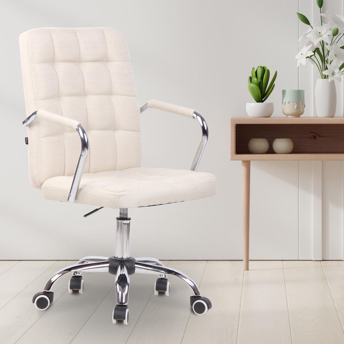 Bureaustoel Terni creme,Stof creme