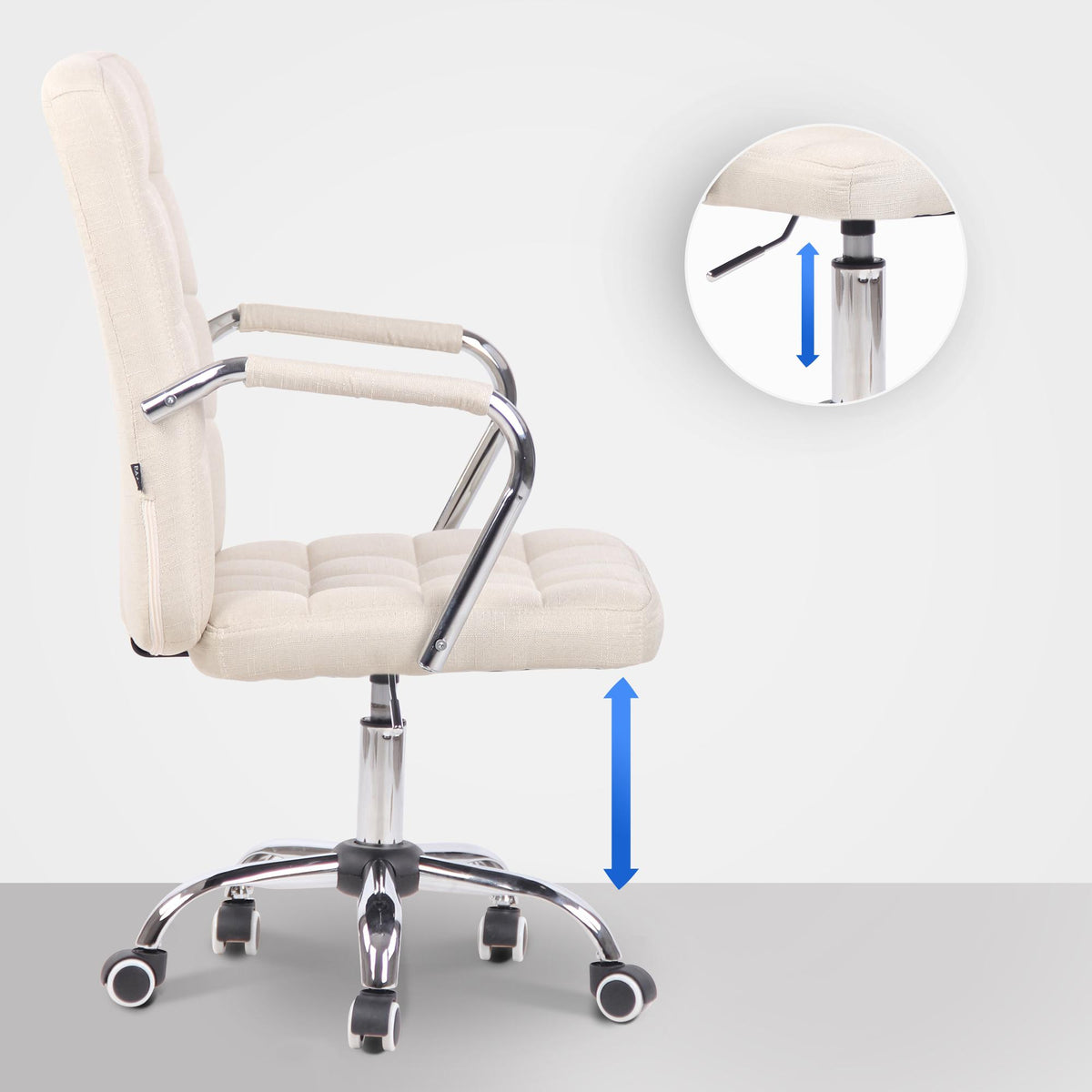 Bureaustoel Terni creme,Stof creme