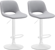 Set van 2 barkrukken Camden kunstleer grijs,Metaal mat wit grau
