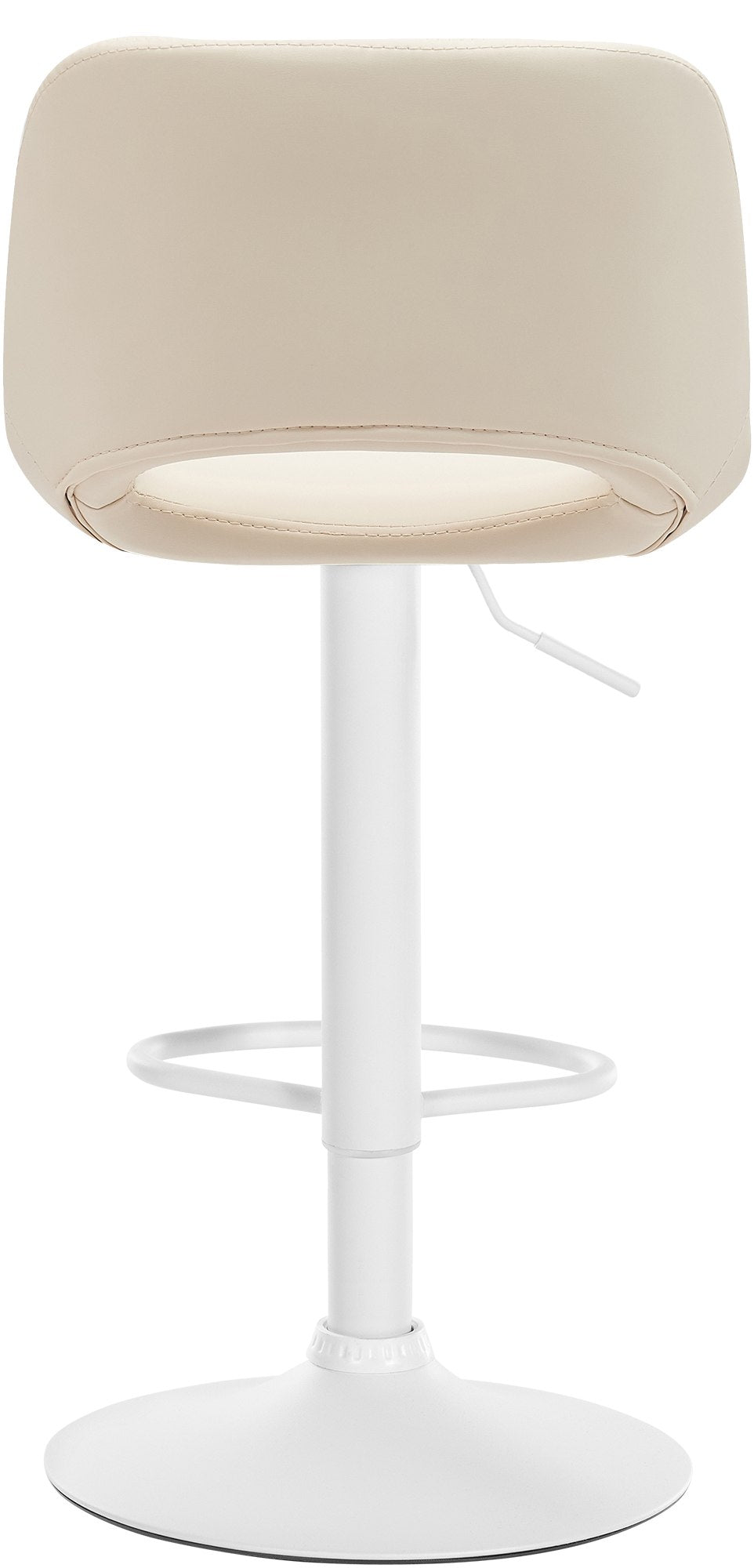 Set van 2 barkrukken Camden kunstleer creme,Metaal mat wit creme