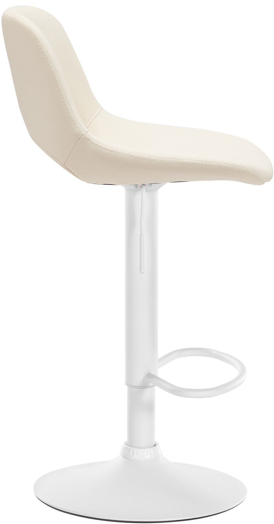 Set van 2 barkrukken Camden kunstleer creme,Metaal mat wit creme