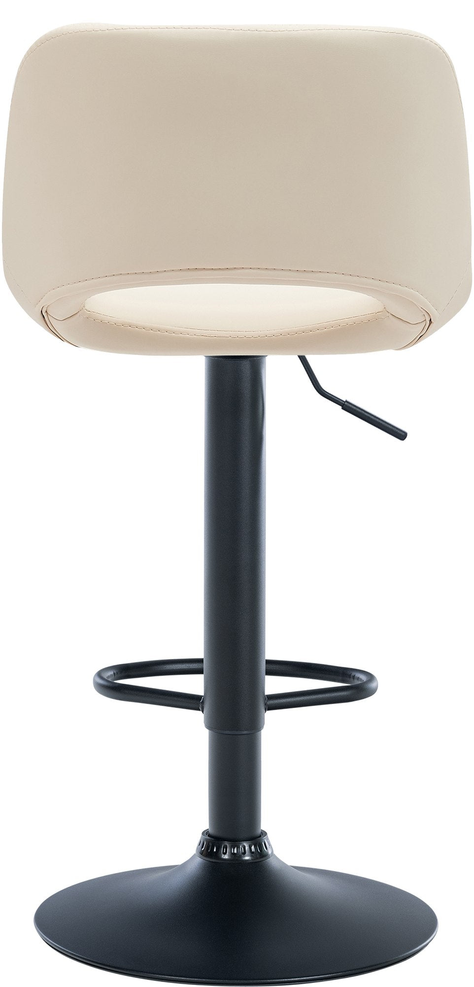 Set van 2 barkrukken Camden kunstleer creme,Metaal mat zwart creme
