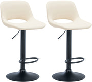 Set van 2 barkrukken Camden kunstleer creme,Metaal mat zwart creme