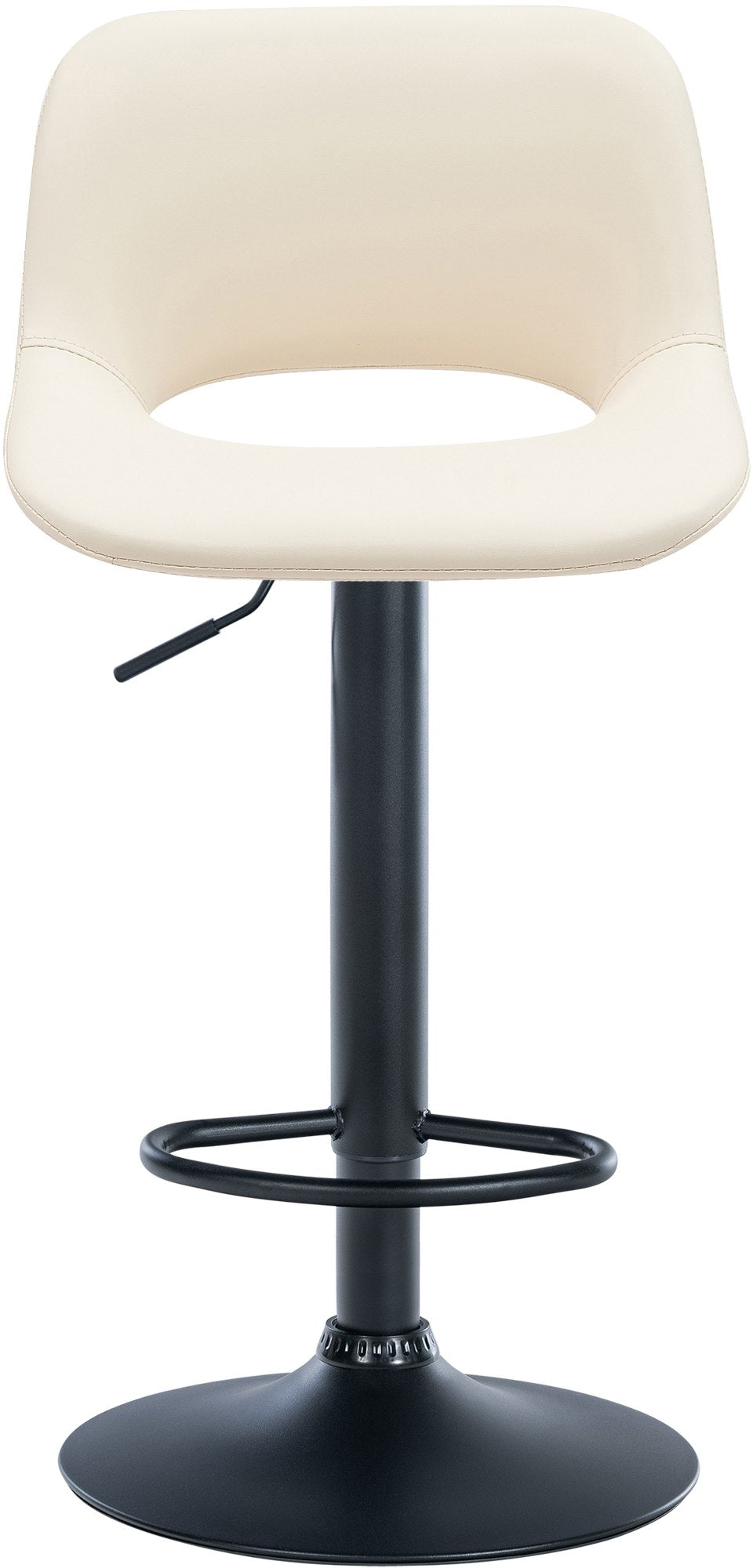 Set van 2 barkrukken Camden kunstleer creme,Metaal mat zwart creme