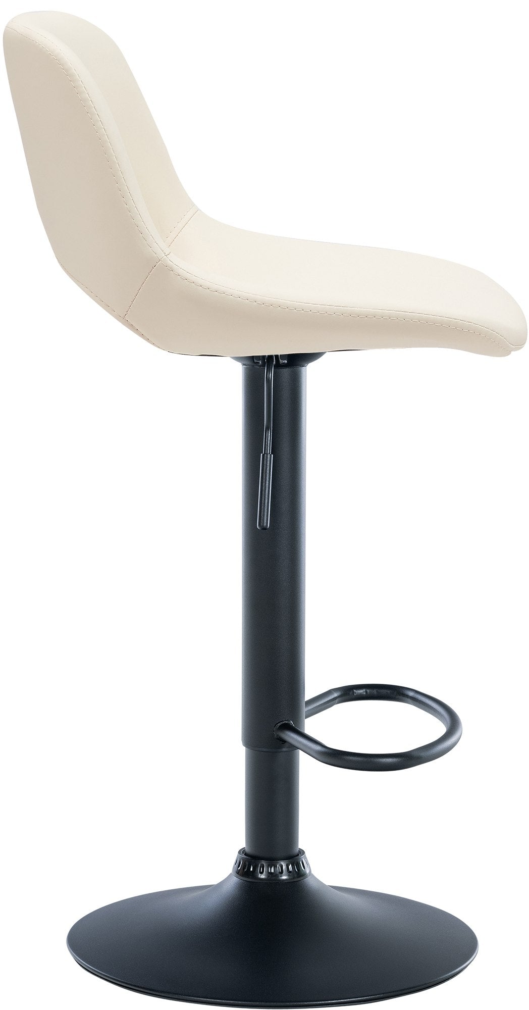 Set van 2 barkrukken Camden kunstleer creme,Metaal mat zwart creme