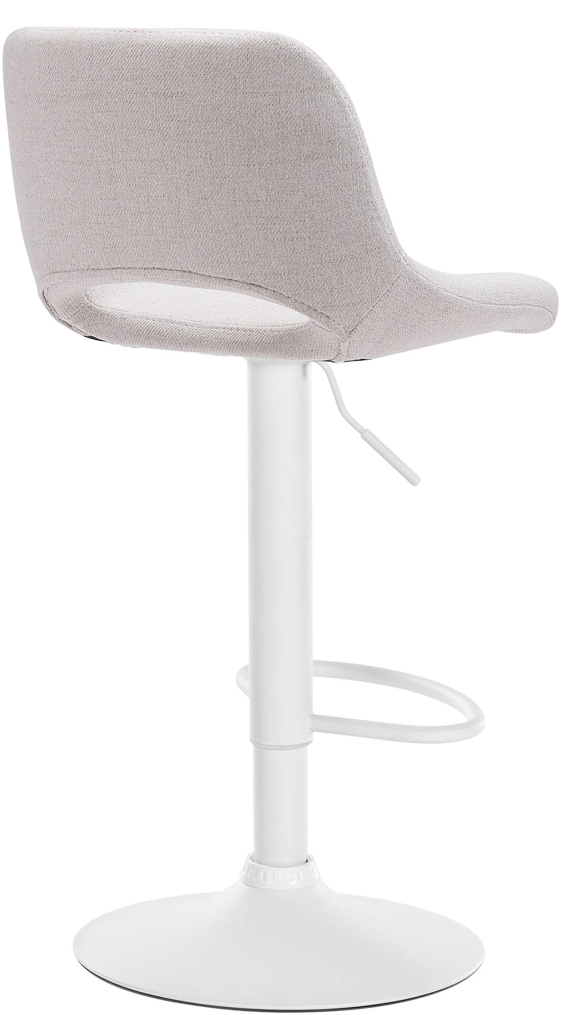Set van 2 barkrukken Camden stof creme,Metaal mat wit creme