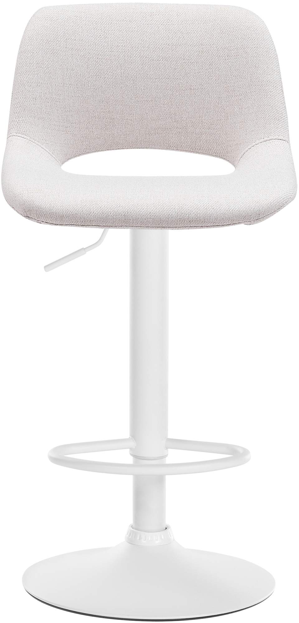 Set van 2 barkrukken Camden stof creme,Metaal mat wit creme