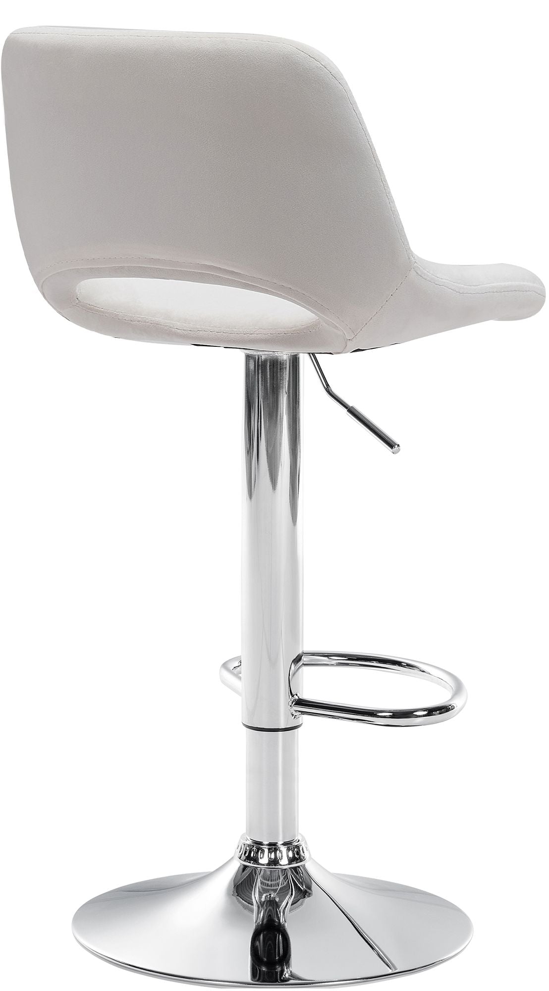 Set van 2 barkrukken Camden fluweel creme,Metaal in chroomoptiek creme