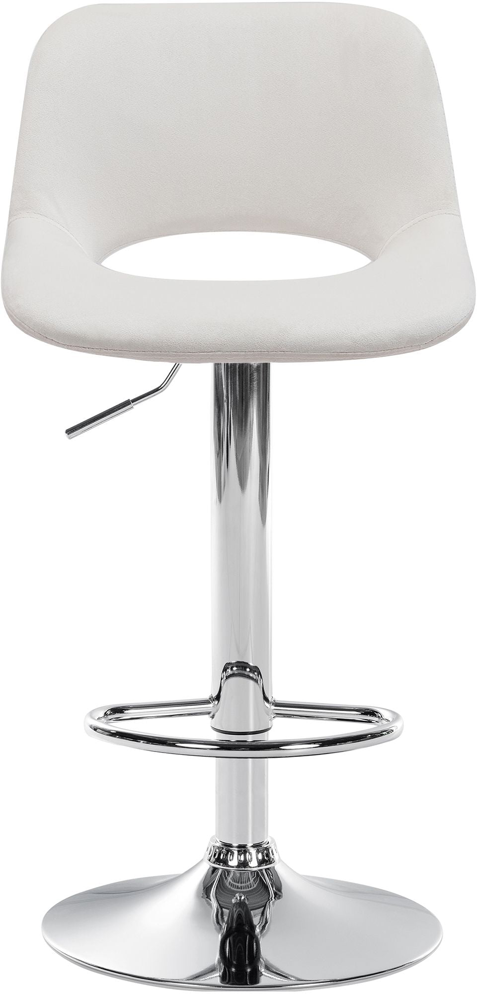 Set van 2 barkrukken Camden fluweel creme,Metaal in chroomoptiek creme