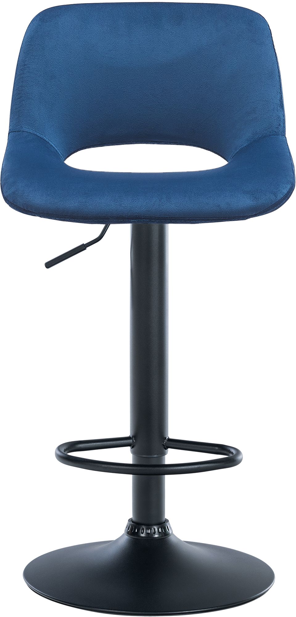 Set van 2 barkrukken Camden fluweel blauw,Metaal mat zwart blau