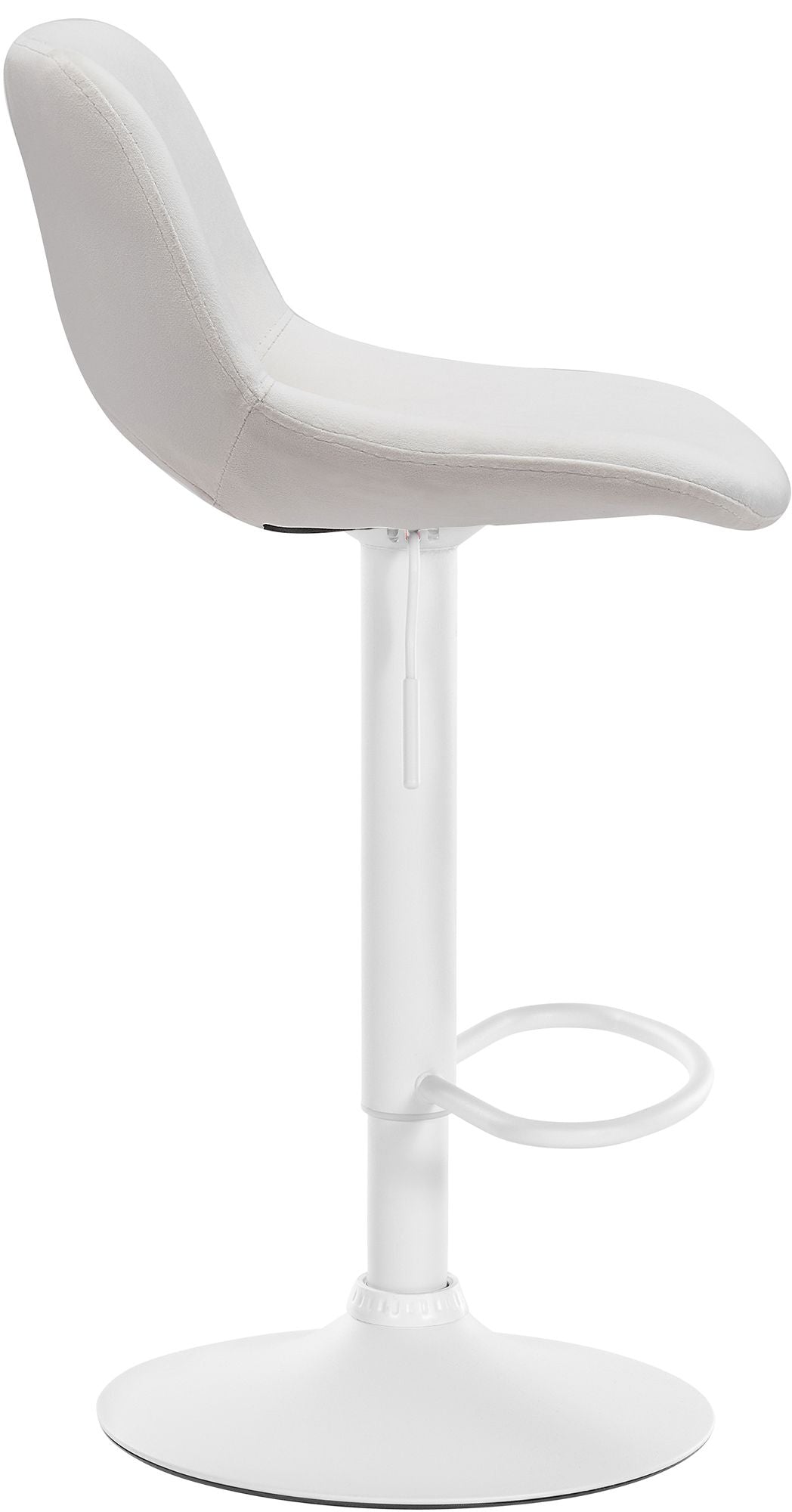 Set van 2 barkrukken Camden fluweel creme,Metaal mat wit creme