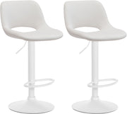 Set van 2 barkrukken Camden fluweel creme,Metaal mat wit creme